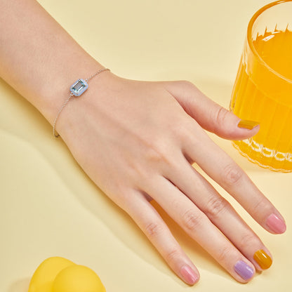 [Elowen Jewels]2.0 Carat Sparkling Colorful Emerald Cut Daily Bracelet