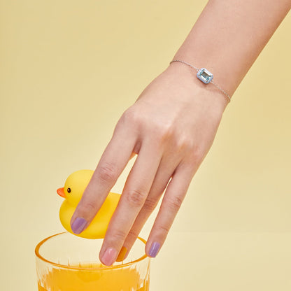 [Elowen Jewels]2.0 Carat Sparkling Colorful Emerald Cut Daily Bracelet