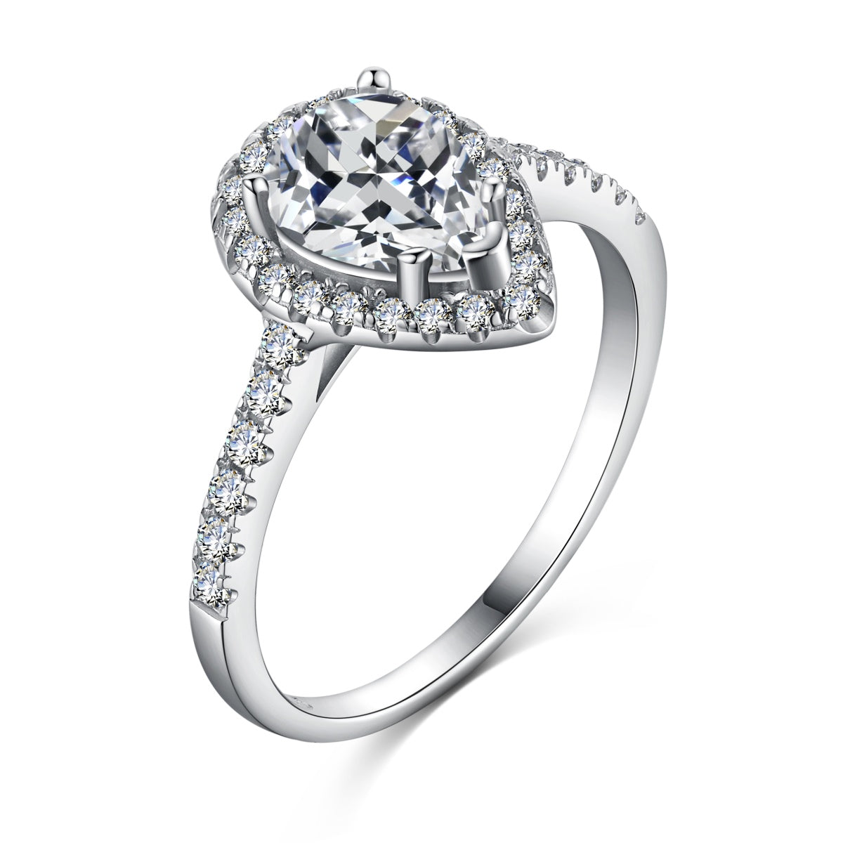 [Elowen Jewels]1.0 Carat Luxurious Resplendent Water Drop Shape Wedding Ring