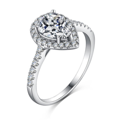 [Elowen Jewels]1.0 Carat Luxurious Resplendent Water Drop Shape Wedding Ring