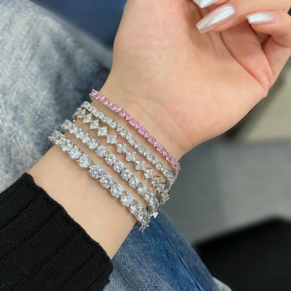 [Elowen Jewels]0.5 Carat Ornate Princess Cut Daily Bracelet