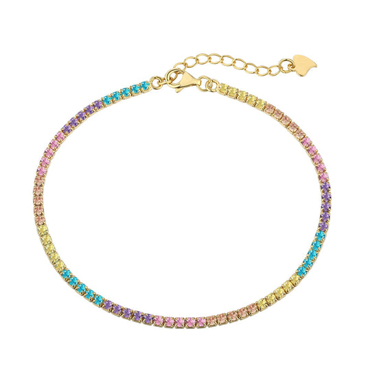 [Elowen Jewels]Dazzling Colorful Round Cut Daily Bracelet