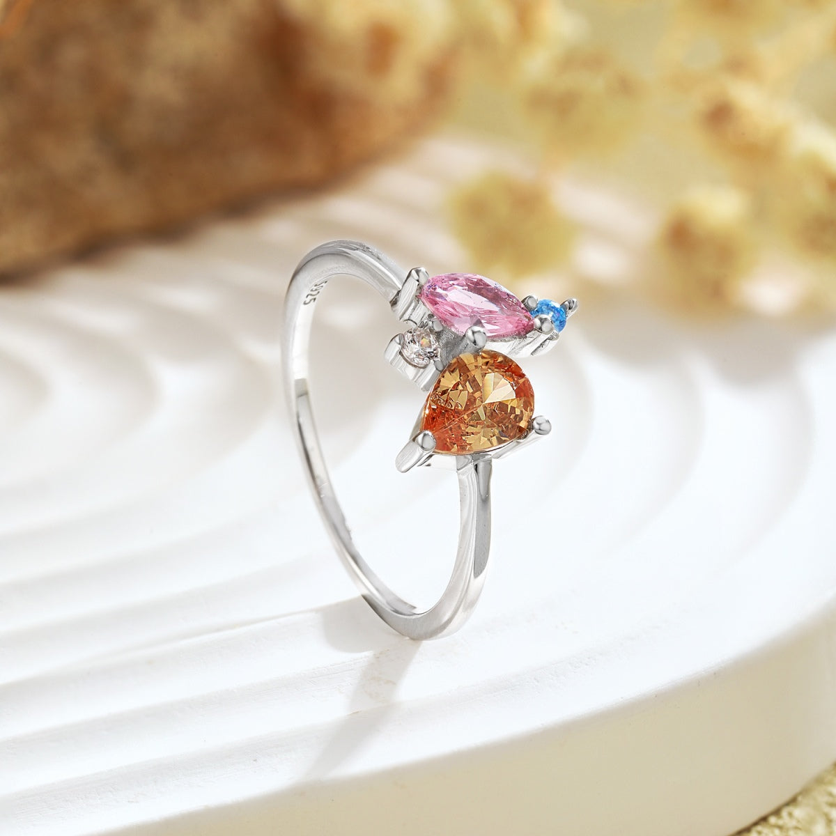 [Elowen Jewels]Radiant Colorful Multi Cut Daily Ring