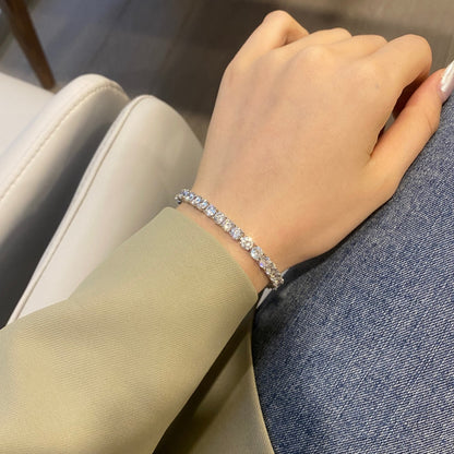 [Elowen Jewels]Ornate Sparkling Round Cut Wedding Bracelet