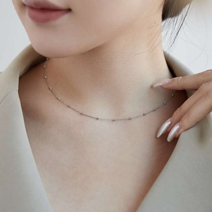 [Elowen Jewels]Small Bead Clavicle Chain Simple Necklace