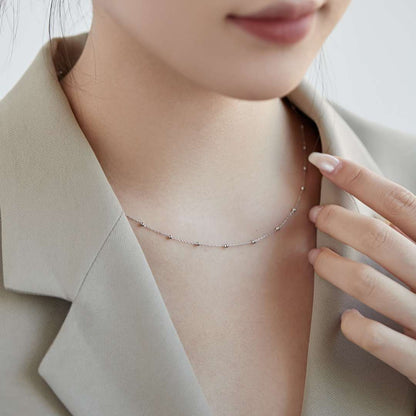 [Elowen Jewels]Small Bead Clavicle Chain Simple Necklace