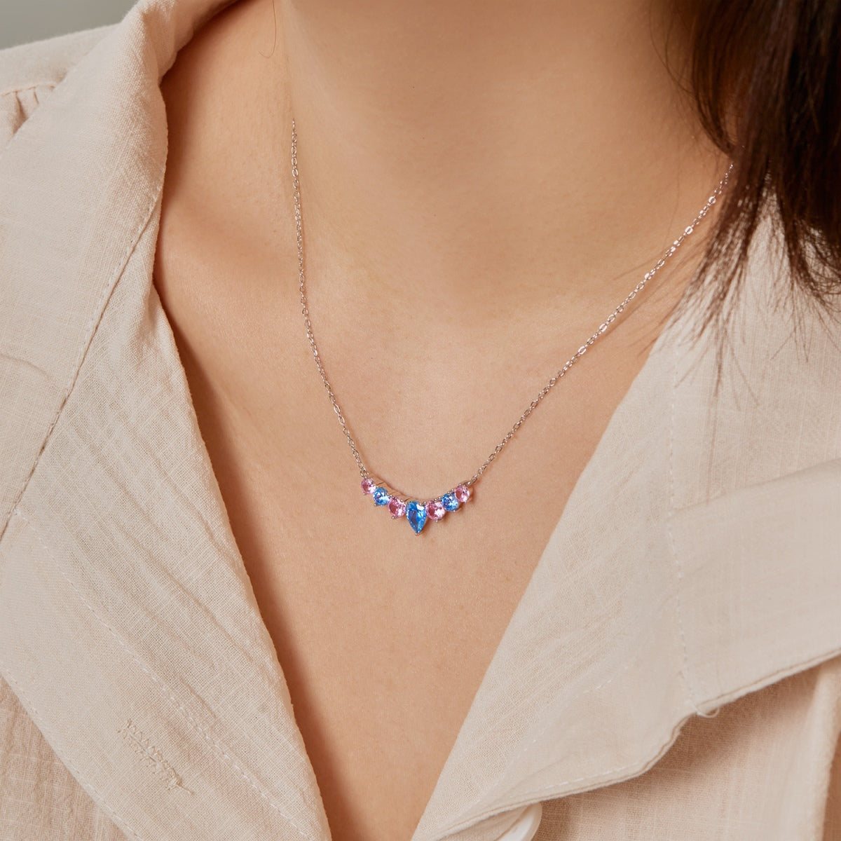 [Elowen Jewels]Dainty Colorful Heart Necklace