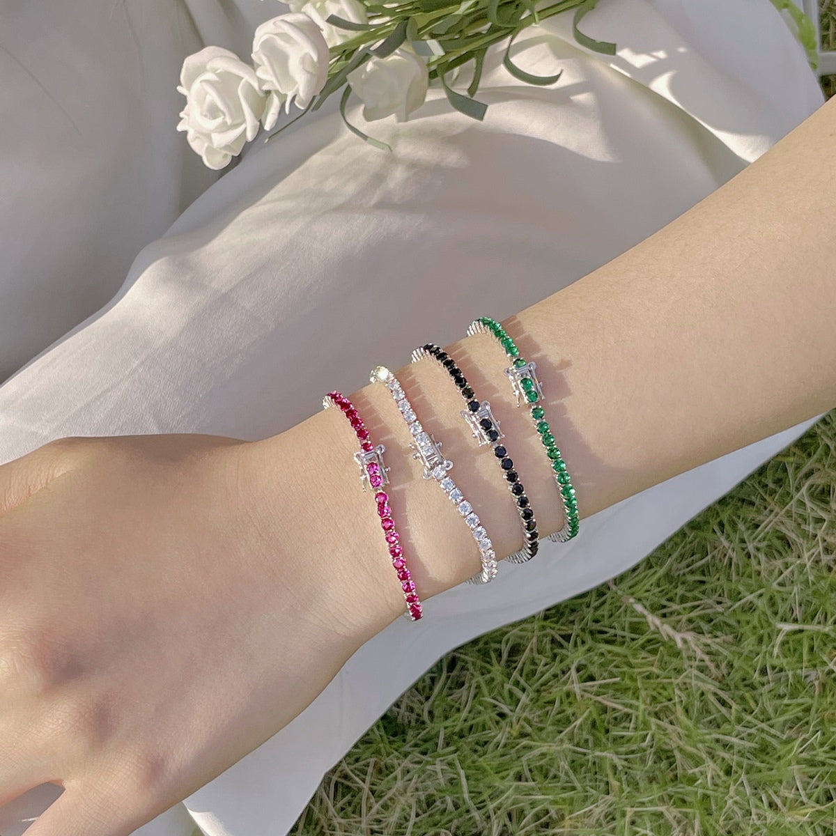 [Elowen Jewels]Radiant Colorful Round Cut Party Bracelet