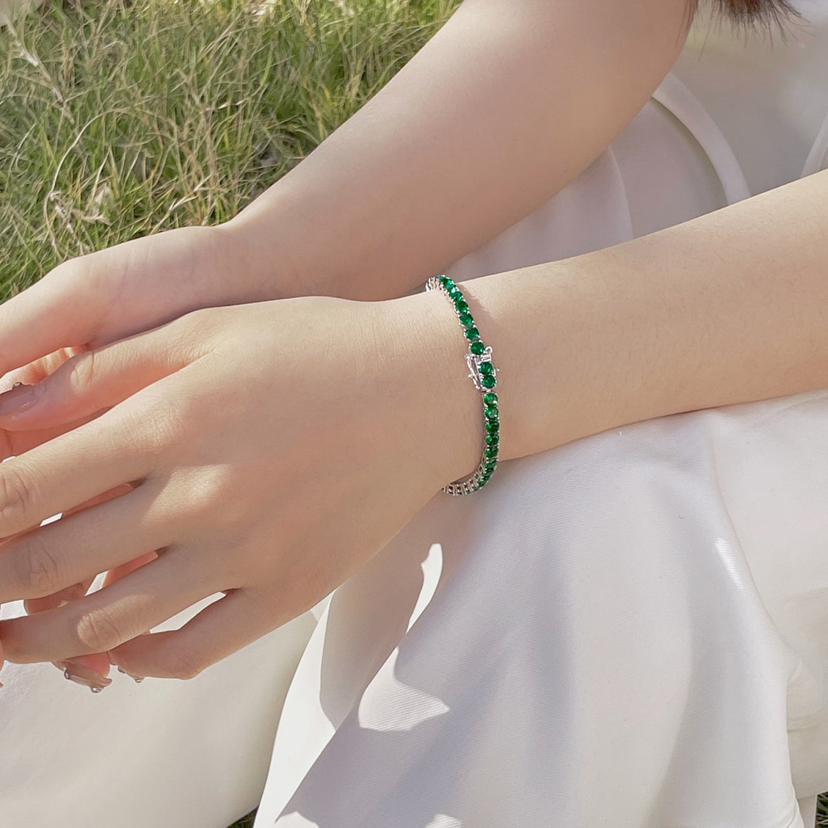 [Elowen Jewels]Radiant Colorful Round Cut Party Bracelet