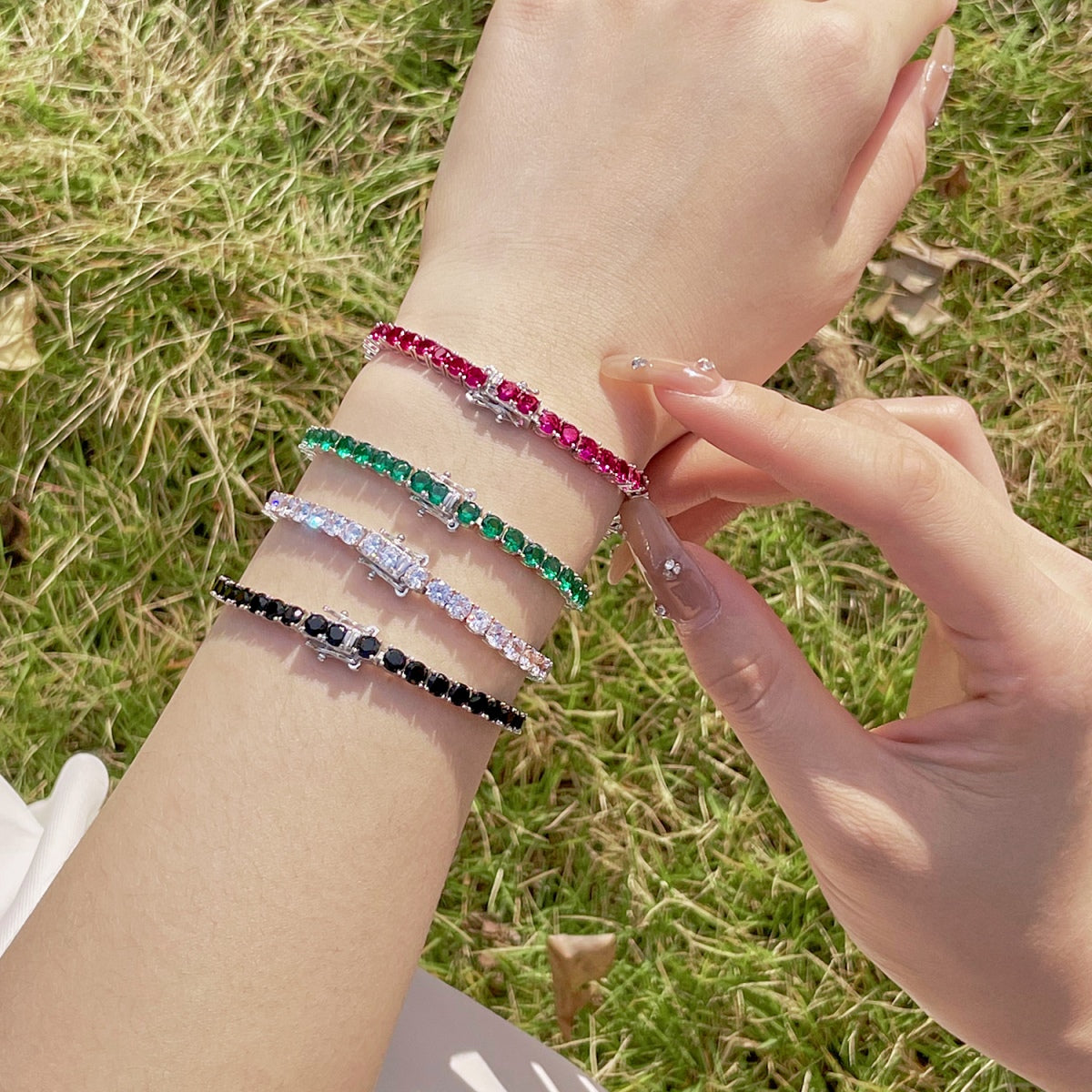 [Elowen Jewels]Radiant Colorful Round Cut Party Bracelet