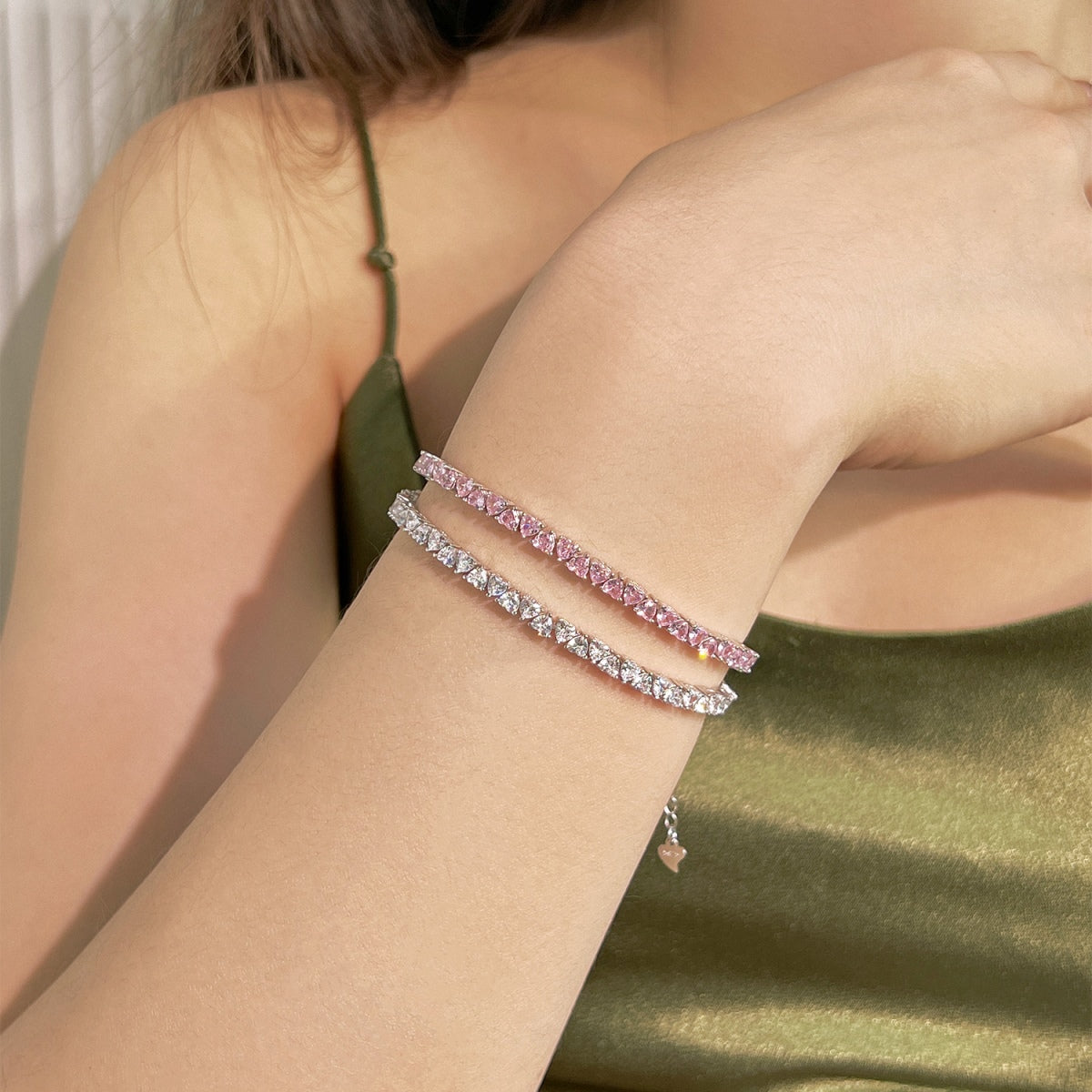 [Elowen Jewels]Dazzling Romantic Heart Shape Lover Bracelet