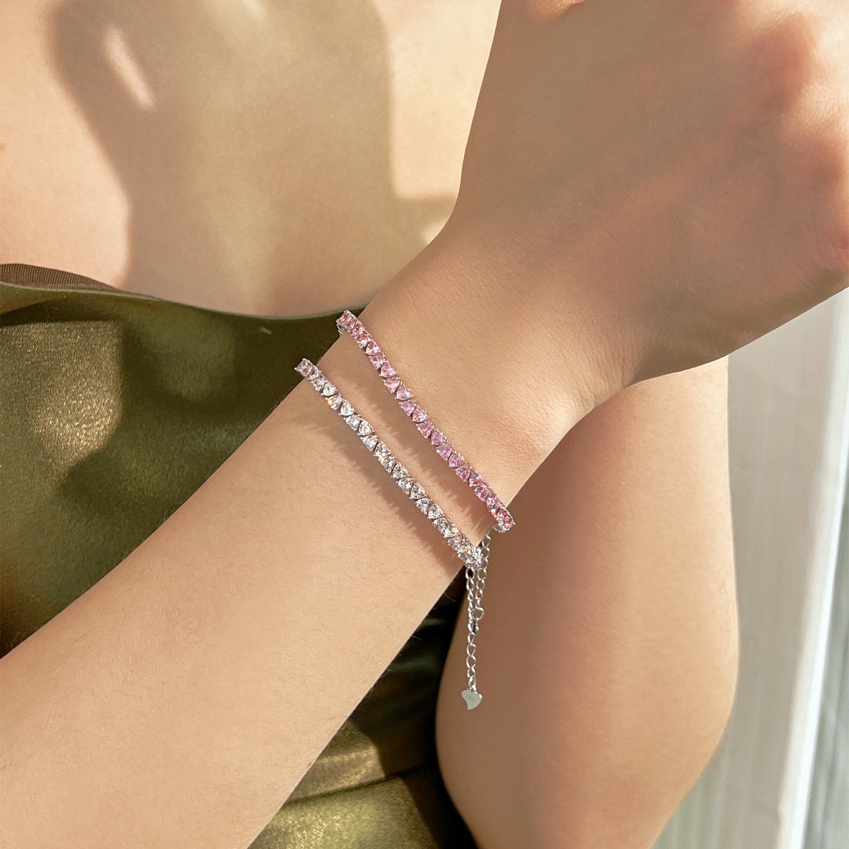 [Elowen Jewels]Dazzling Romantic Heart Shape Lover Bracelet