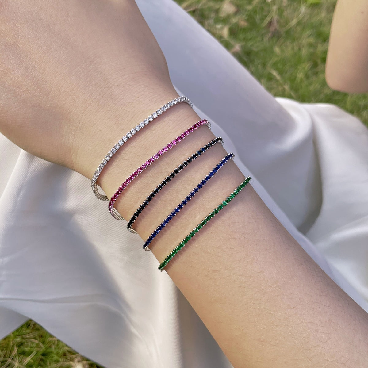 [Elowen Jewels]Radiant Colorful Round Cut Party Bracelet
