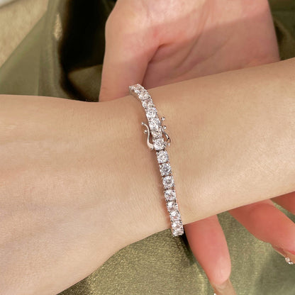 [Elowen Jewels]Luxurious Ornate Round Cut Tennis Bracelet
