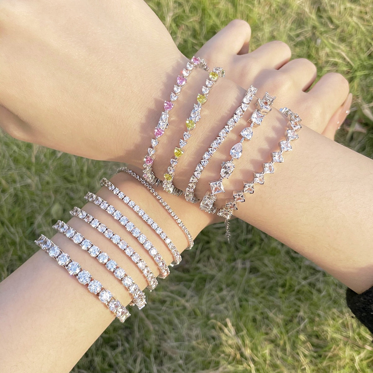 [Elowen Jewels]Luxurious Ornate Round Cut Tennis Bracelet