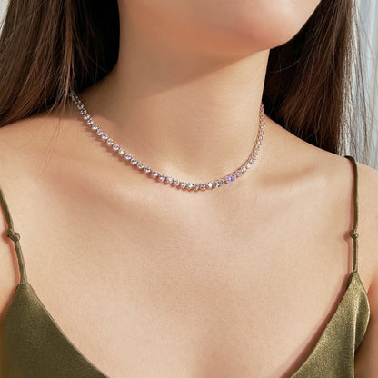 [Elowen Jewels]Ornate Heart Cut Tennis Necklace
