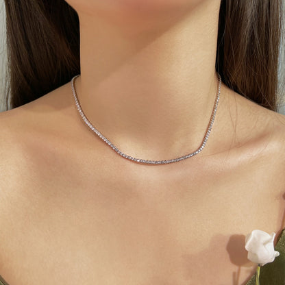 [Elowen Jewels]Delicate Round Shape Tennis Necklace