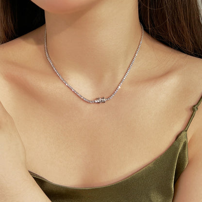 [Elowen Jewels]Delicate Round Shape Tennis Necklace