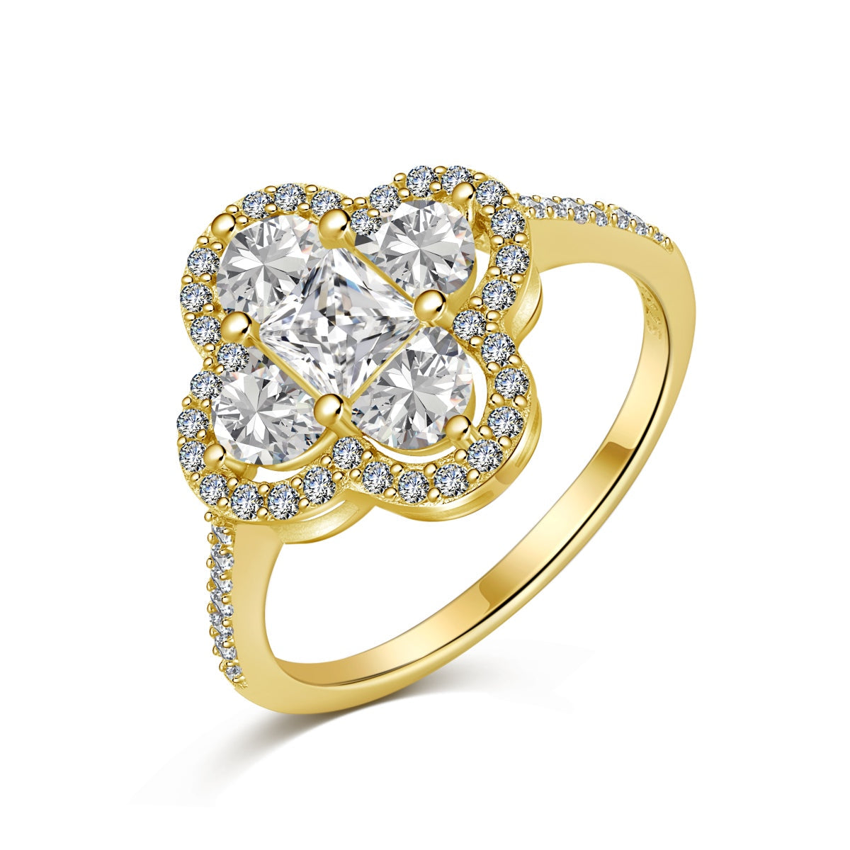 [Elowen Jewels]Luxurious Eternity Flower Shape Banquet Ring