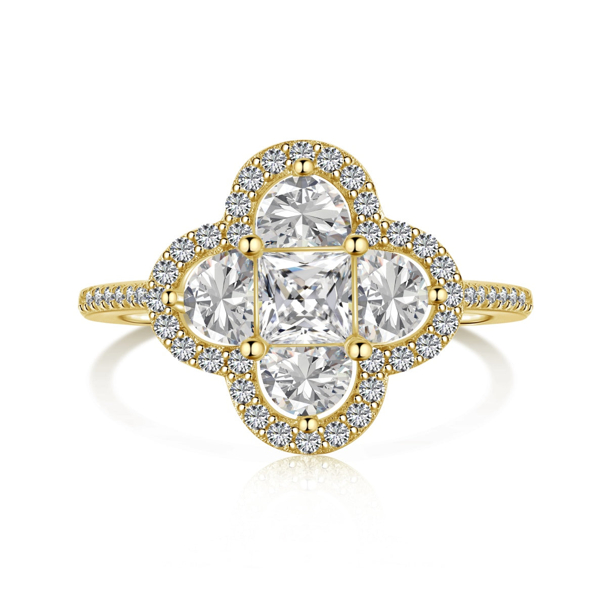 [Elowen Jewels]Luxurious Eternity Flower Shape Banquet Ring