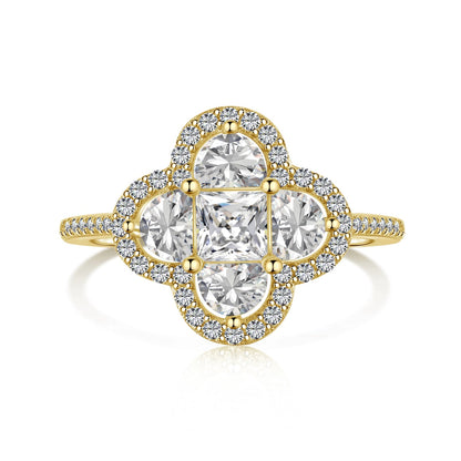 [Elowen Jewels]Luxurious Eternity Flower Shape Banquet Ring