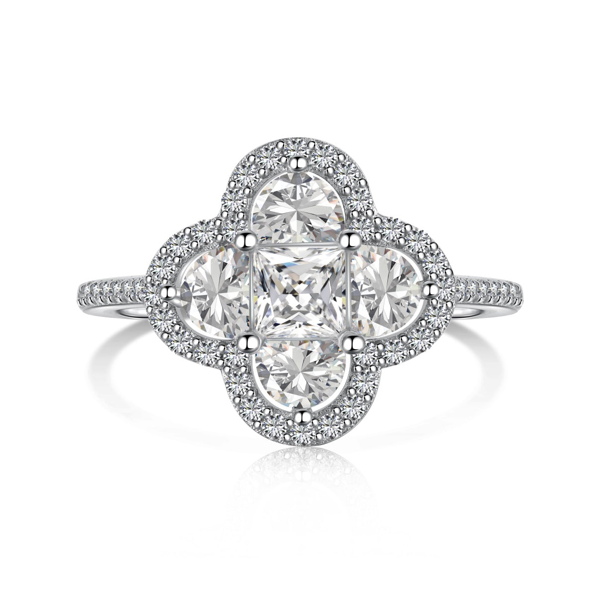 [Elowen Jewels]Luxurious Eternity Flower Shape Banquet Ring