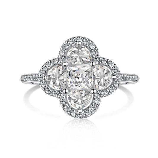 [Elowen Jewels]Luxurious Eternity Flower Shape Banquet Ring