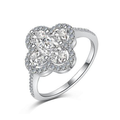 [Elowen Jewels]Luxurious Eternity Flower Shape Banquet Ring