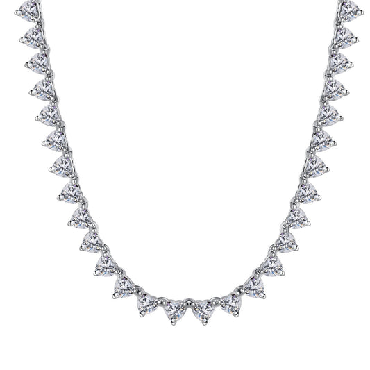 [Elowen Jewels]Ornate Heart Cut Tennis Necklace