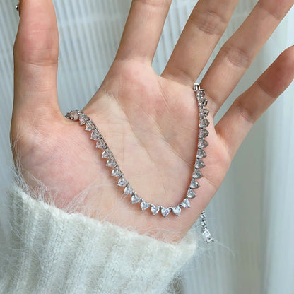[Elowen Jewels]Ornate Heart Cut Tennis Necklace