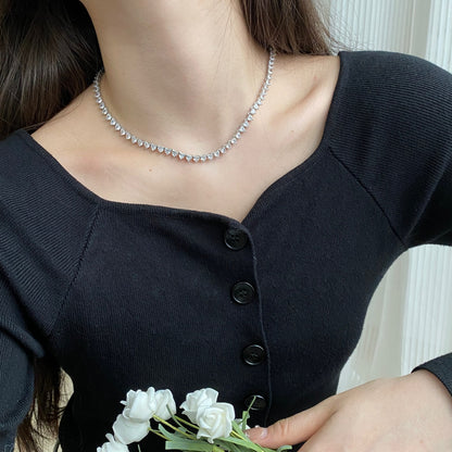 [Elowen Jewels]Ornate Heart Cut Tennis Necklace