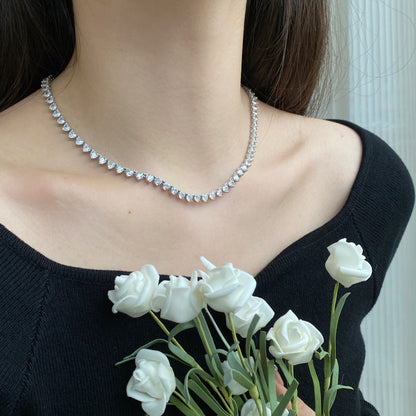 [Elowen Jewels]Ornate Heart Cut Tennis Necklace