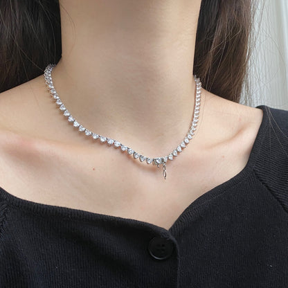 [Elowen Jewels]Ornate Heart Cut Tennis Necklace