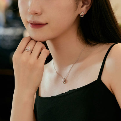 [Elowen Jewels]Sparkling Delicate Water Drop Shape Daily Earrings