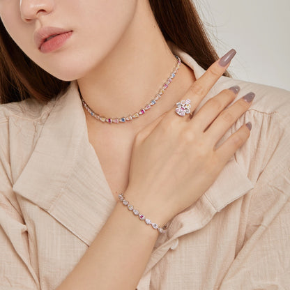 [Elowen Jewels]Sparkling Colorful Water Drop Shape Daily Ring