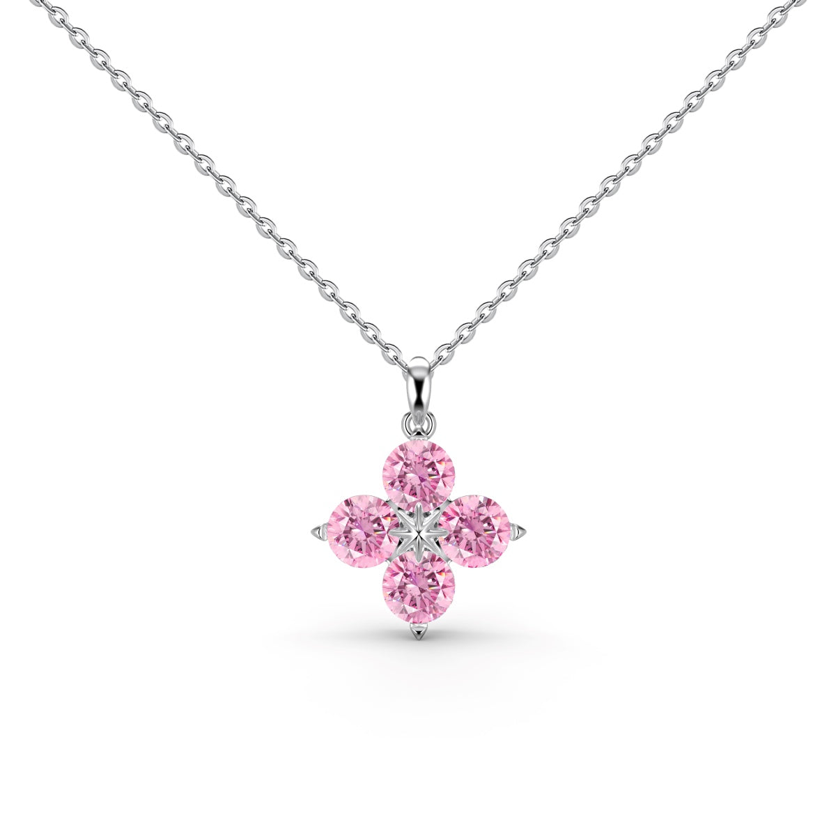 [Elowen Jewels]Four-Leaf Clover And Eight-Pointed Star Necklace