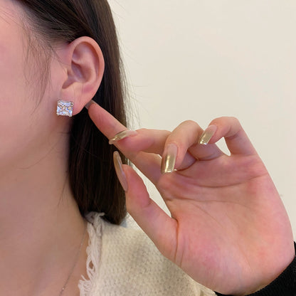 [Elowen Jewels]Delicate Square Shape Earrings