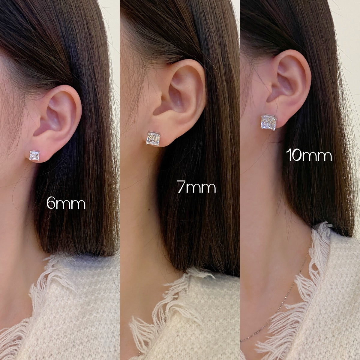 [Elowen Jewels]Delicate Square Shape Earrings