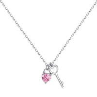 [Elowen Jewel]Unique Heart Shape Key Pendent Necklace