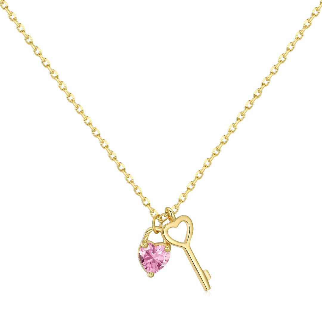 [Elowen Jewels]Unique Heart Shape Key Pendent Necklace
