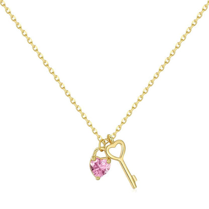 [Elowen Jewels]Unique Heart Shape Key Pendent Necklace
