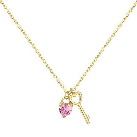 [Elowen Jewels]Unique Heart Shape Key Pendent Necklace
