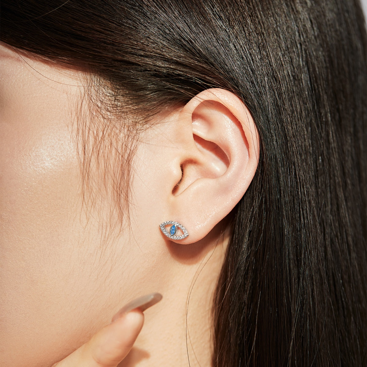 [Elowen Jewels]Blue Devil Eyes Hollow Stud Earrings