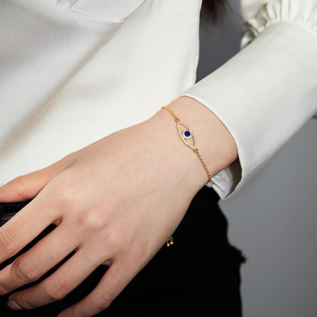 [Elowen Jewels]Devil's Eye Hollow Design Bracelet