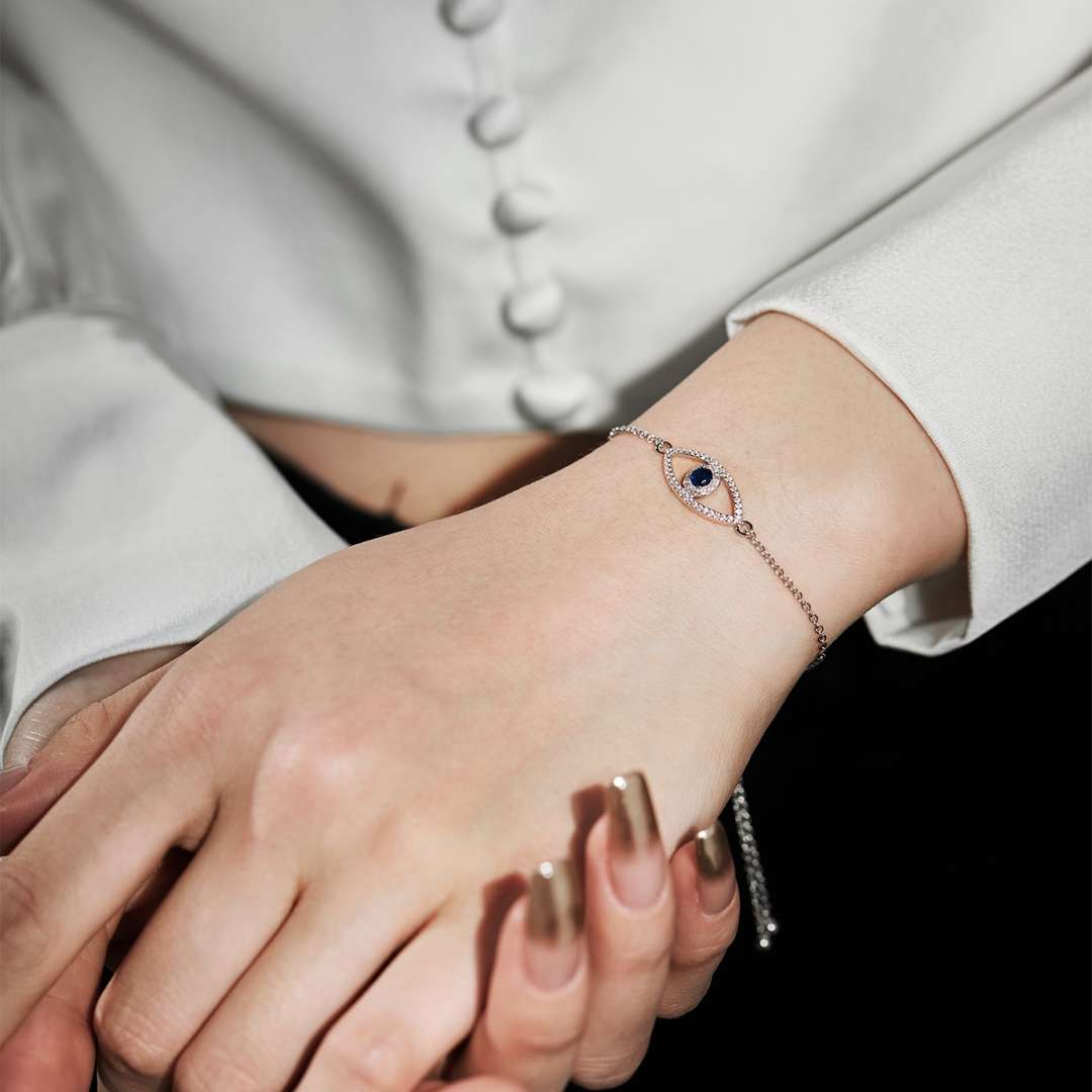 [Elowen Jewels]Devil's Eye Hollow Design Bracelet