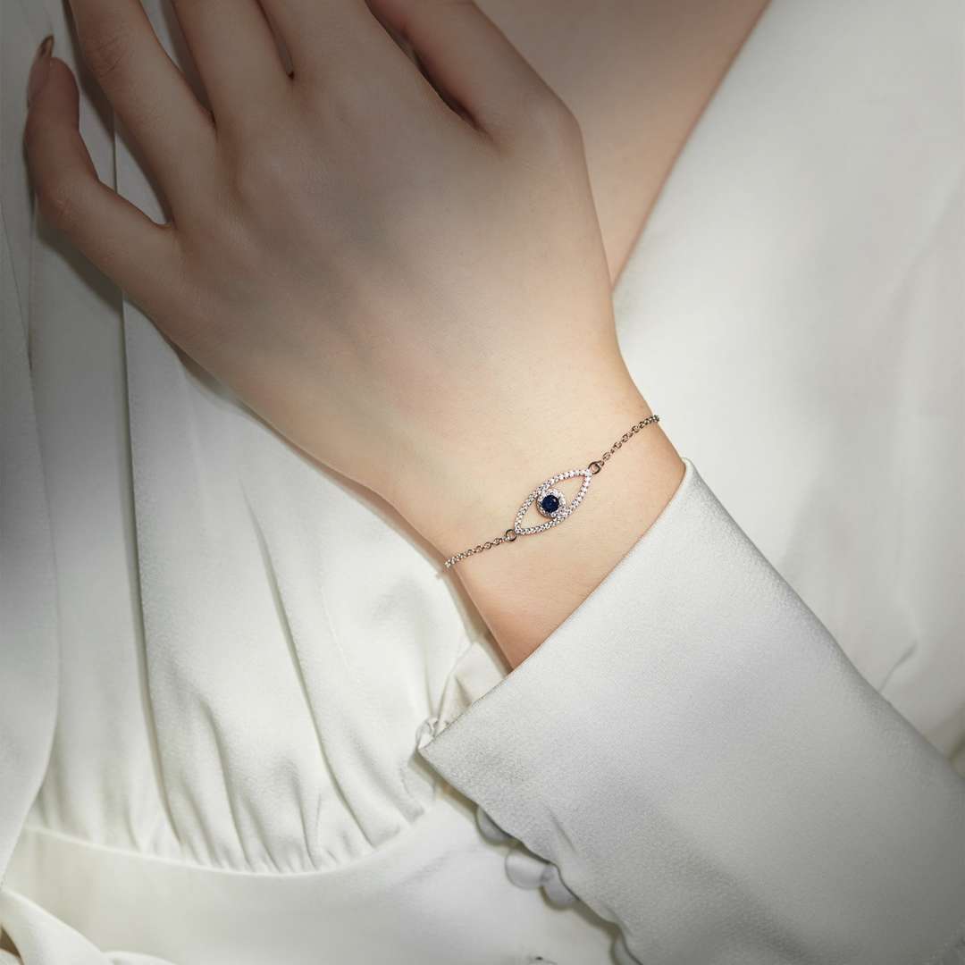 [Elowen Jewels]Devil's Eye Hollow Design Bracelet
