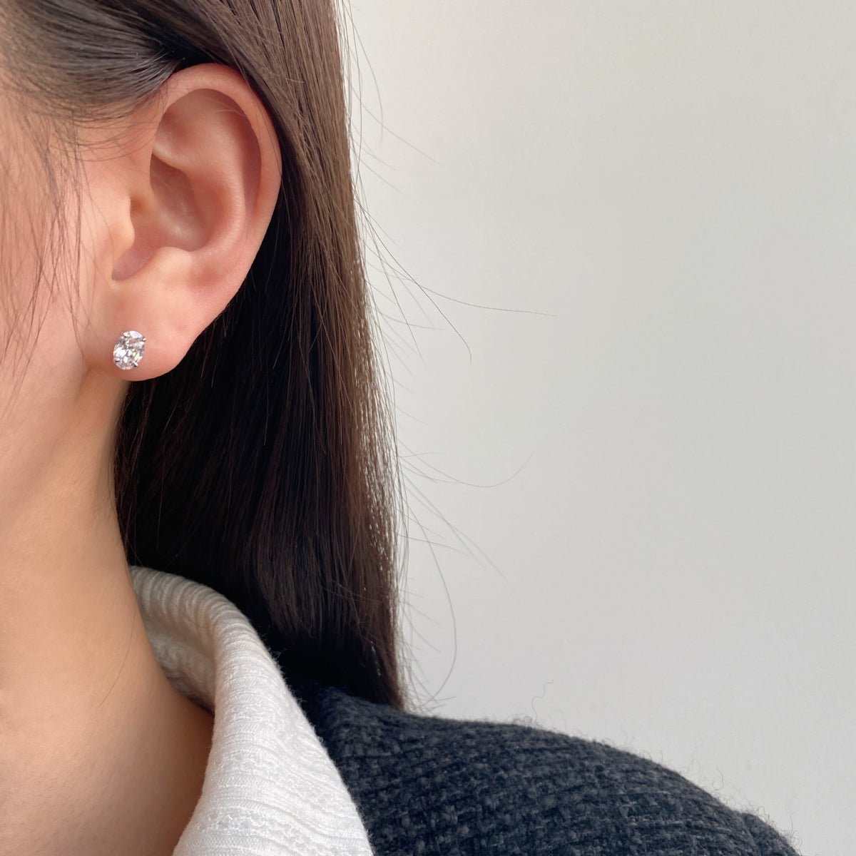 [Elowen Jewels]Oval Classic Dignified Elegant Earrings