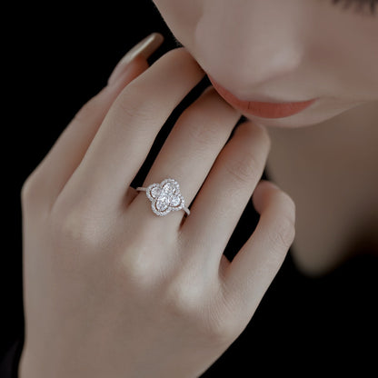[Elowen Jewels]Luxurious Eternity Flower Shape Banquet Ring