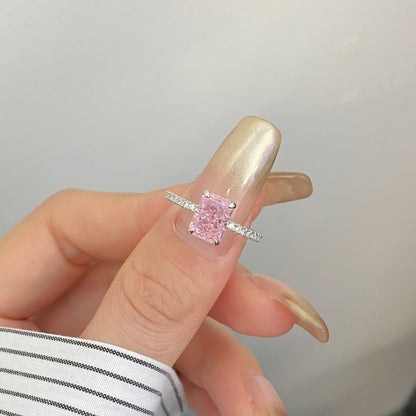 [Elowen Jewels]2.0 Carat Dazzling Sparkling Radiant Cut Party Ring