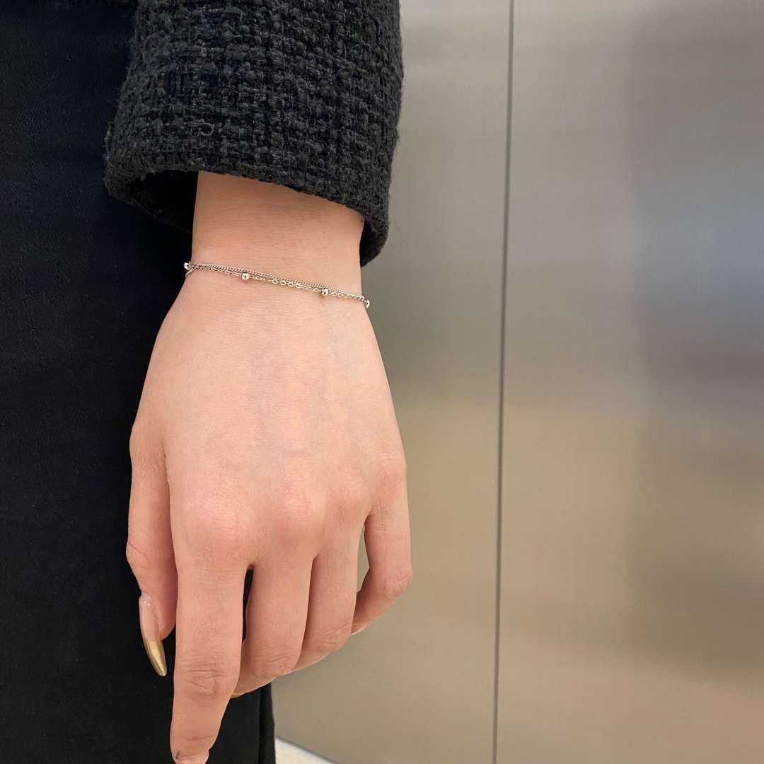 [Elowen Jewels]Delicate Bead Double Layer Bracelet